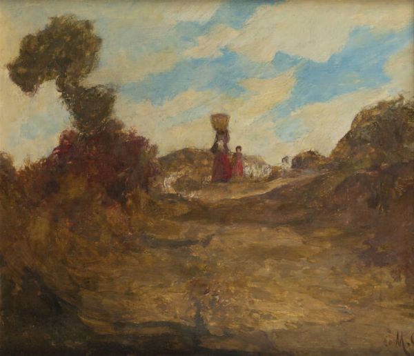 MARIO GACHET Torino 1879 - 1981 : Gavoi (Sardegna) 1920  - Asta Antiquariato, Argenti, Dipinti e Sculture - Associazione Nazionale - Case d'Asta italiane