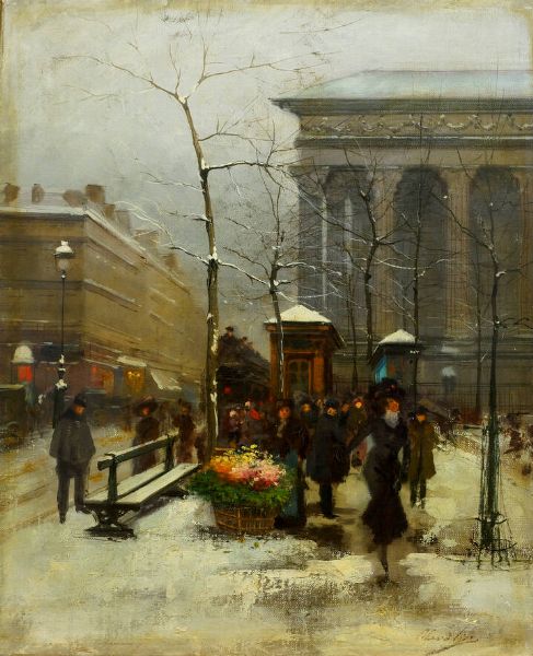 CHEVALIER : Scena di vita urbana  - Asta Antiquariato, Argenti, Dipinti e Sculture - Associazione Nazionale - Case d'Asta italiane