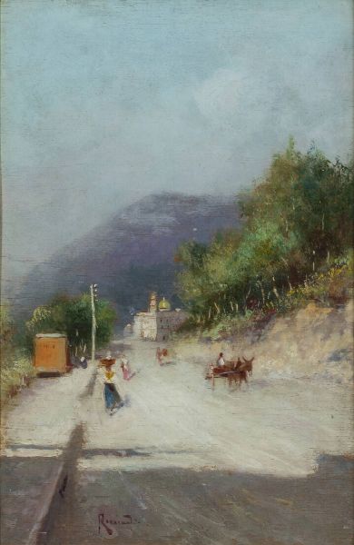 OSCAR RICCIARDI Napoli 1864 - 1935 : Ritorno dal mercato  - Asta Antiquariato, Argenti, Dipinti e Sculture - Associazione Nazionale - Case d'Asta italiane