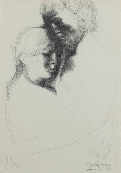 EMILIO GRECO Catania 1913 - 1995 : Amanti Roma 1971  - Asta Antiquariato, Argenti, Dipinti e Sculture - Associazione Nazionale - Case d'Asta italiane