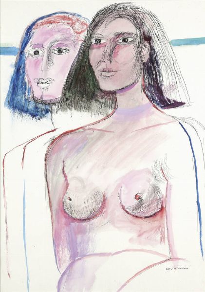 BRUNO CASSINARI Piacenza (PC) 1912 - 1992 Milano : Figure  - Asta Antiquariato, Argenti, Dipinti e Sculture - Associazione Nazionale - Case d'Asta italiane