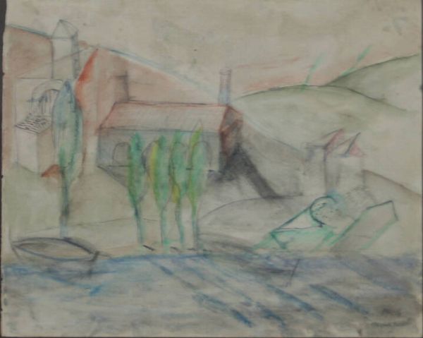 MAX CYPRIEN JACOB 1876-1944 : Paesaggio 1904  - Asta Antiquariato, Argenti, Dipinti e Sculture - Associazione Nazionale - Case d'Asta italiane