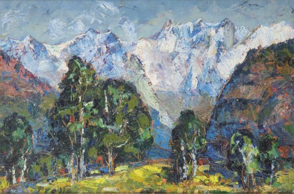 MARIA ANTONIETTA PRELLE Torino 1901 - 1984 : Contrasti nella strada Margherita 1974  - Asta Antiquariato, Argenti, Dipinti e Sculture - Associazione Nazionale - Case d'Asta italiane