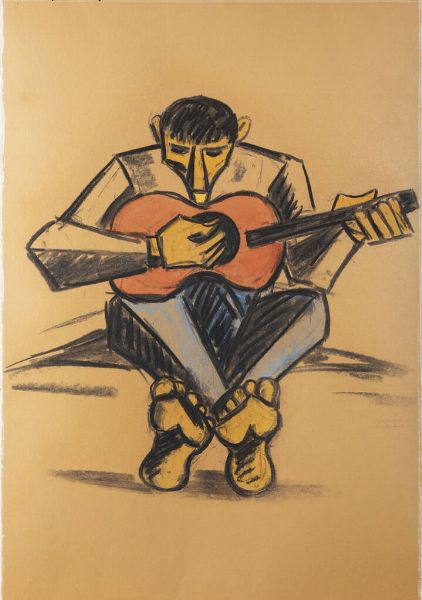 PIETRO MORANDO Alessandria 1892 - 1980 : Cantastorie o Giramondo  - Asta Antiquariato, Argenti, Dipinti e Sculture - Associazione Nazionale - Case d'Asta italiane