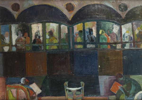 CARLO LORO Lonigo (VI) 1915 - 2002 Torino : Composizione con figure  - Asta Antiquariato, Argenti, Dipinti e Sculture - Associazione Nazionale - Case d'Asta italiane