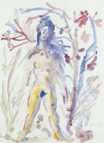 ALBINO GALVANO Torino 1907 - 1990 : Nudo 1989  - Asta Antiquariato, Argenti, Dipinti e Sculture - Associazione Nazionale - Case d'Asta italiane