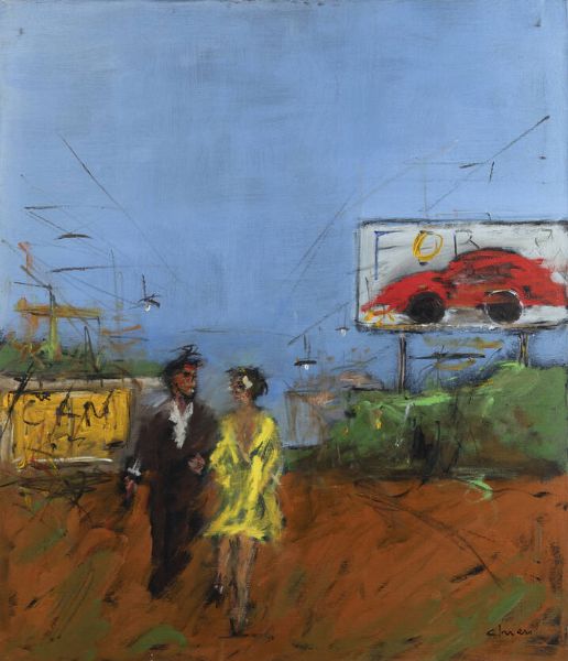 GIORGIO CHIESI Felina 1941 : Innamorati  - Asta Antiquariato, Argenti, Dipinti e Sculture - Associazione Nazionale - Case d'Asta italiane