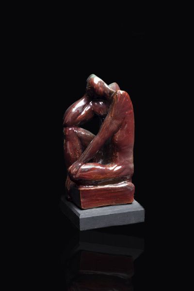 FRANCO GARELLI Diano d'Alba (CN) 1909 - 1973 Torino : Figura 1950 ca  - Asta Antiquariato, Argenti, Dipinti e Sculture - Associazione Nazionale - Case d'Asta italiane