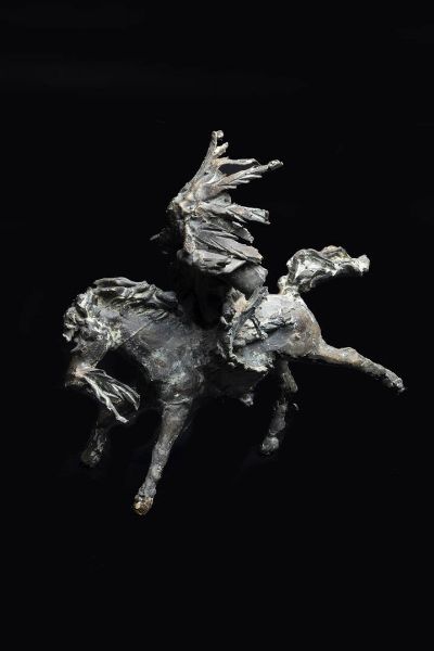 PIERO CERATO Torino 1946 - 2011 : Il pellerossa  - Asta Antiquariato, Argenti, Dipinti e Sculture - Associazione Nazionale - Case d'Asta italiane