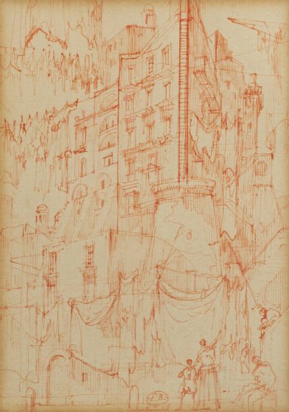 EUGENE BERMAN San Pietroburgo (Russia) 1899 - 1972 Roma : Senza titolo  - Asta Antiquariato, Argenti, Dipinti e Sculture - Associazione Nazionale - Case d'Asta italiane