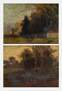PITTORE ANONIMO - Coppia di paesaggi