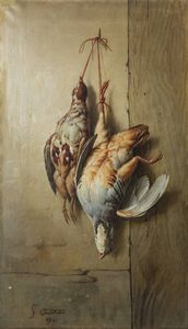 GIUSEPPE FALCHETTI Caluso (TO) 1843 - 1918 Torino - Cacciagione 1896