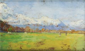 CESARE BISCARRA Torino 1866 - 1943 - Nei pressi di Saluzzo