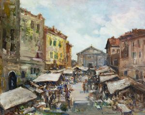 ERNESTO COMINETTI Torino 1900 - 1990 - Mercato