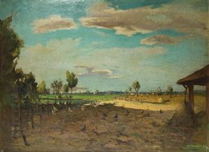 IVO GEMELLI Milano 1897 - 1964 Torino - Paesaggio campestre