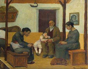 GIULIO VITO MUSITELLI Bergamo 1901 - 1990 Milano - Il rosario 1987