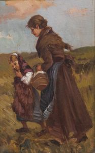 PITTORE NON IDENTIFICATO - Madre e figlia