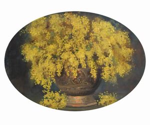 LUIGI SERRALUNGA Torino 1880 - 1940 - Vaso di mimose