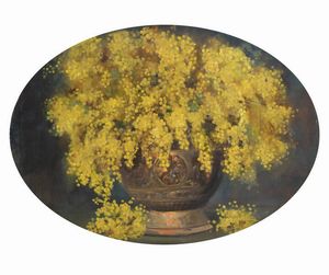 LUIGI SERRALUNGA Torino 1880 - 1940 - Vaso di mimose
