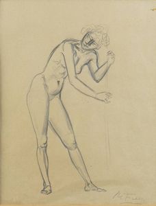 ACHILLE FUNI Ferrara 1890 - 1972 Appiano Gentile (CO) - Nuda in piedi