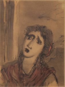 GIULIO DA MILANO Nizza (Francia) 1895 - 1990 Torino - Donna in rosso 1947