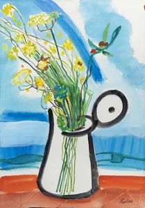 ENRICO PAULUCCI Genova 1901 - 1999 Torino - Vaso di fiori anni '70