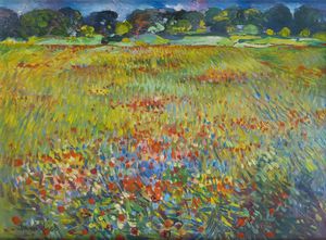 ETTORE FICO Piatto Biellese (VC) 1917 - 2004 Torino - Campo fiorito