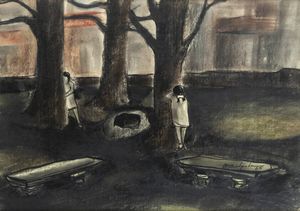 BALZOLA GINO (LUIGI) Torino 1927 - 1983 - Giochi di bimba 1965