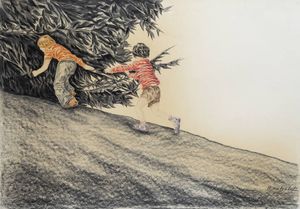 BALZOLA GINO (LUIGI) Torino 1927 - 1983 - Giochi di bimbi 1975