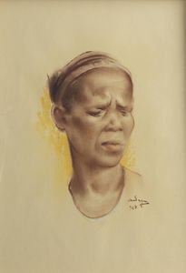 VIRGILIO AUDAGNA Torino 1903 - 1995 - Volto di donna africana 948