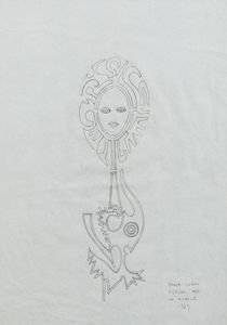 PONTE CORVO (Raffaele Pontecorvo) Roma 1910 - 1983 Torino - Disegno per un monile 1973