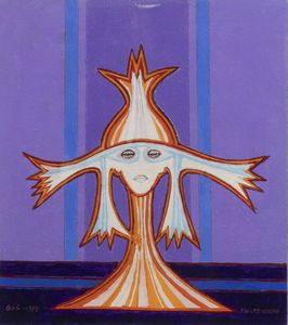 PONTE CORVO (Raffaele Pontecorvo) Roma 1910 - 1983 Torino - Figura surreale 1975