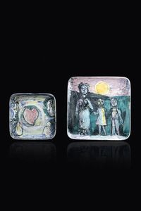 IBRAHIM KODRA Albania 1918  2006 Milano - a) Tre figure 1965 b) Quattro volti e un cuore