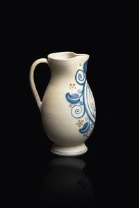 GALILEO CHINI Firenze 1873 - 1956 - H. cm 23 gres salato con decori marini Timbro Mugello 2194 sotto la base