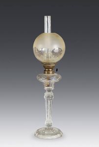 LAMPADA - Lume a petrolio in cristallo fine '800