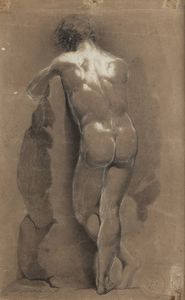 MICHELE BISI Genova 1788   1875 Milano - Nudo maschile di schiena