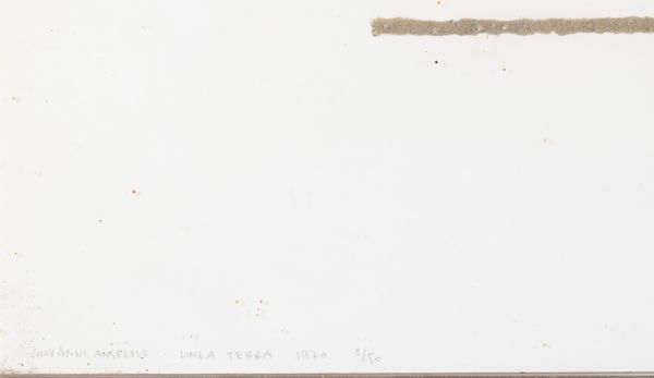 Giovanni Anselmo : Linea terra  - Asta Arte Moderna e Contemporanea e Fotografia - Associazione Nazionale - Case d'Asta italiane