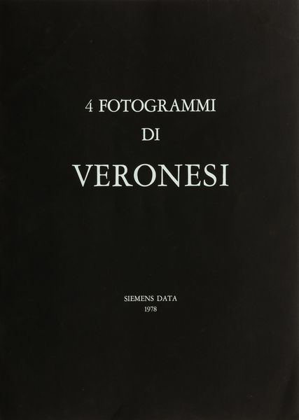 LUIGI VERONESI : Quattro fotogrammi  - Asta Arte Moderna e Contemporanea e Fotografia - Associazione Nazionale - Case d'Asta italiane