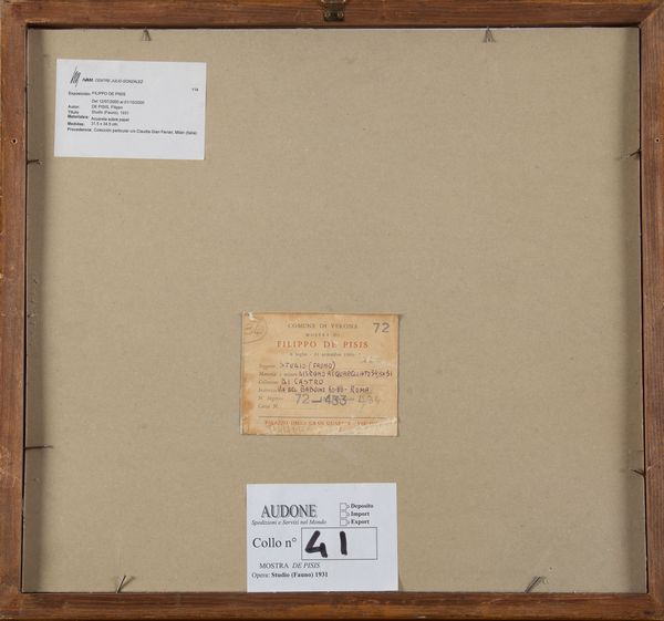 Filippo de Pisis : Fauno  - Asta Arte Moderna e Contemporanea e Fotografia - Associazione Nazionale - Case d'Asta italiane