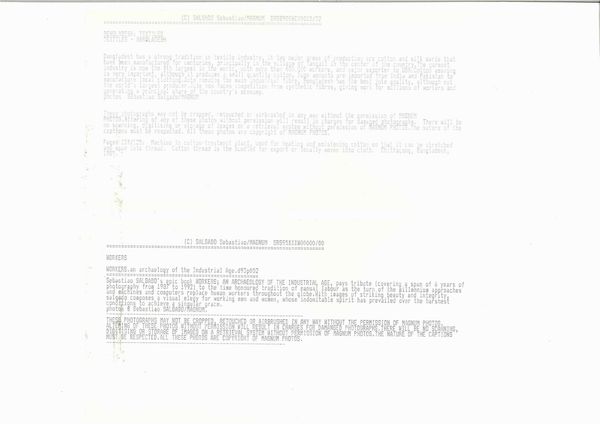 Sebastiao Salgado : Bengladesh textiles  - Asta Arte Moderna e Contemporanea e Fotografia - Associazione Nazionale - Case d'Asta italiane