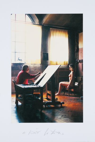 Nino Lo Duca : Bruno Cassinari nel suo studio con modella  - Asta Arte Moderna e Contemporanea e Fotografia - Associazione Nazionale - Case d'Asta italiane