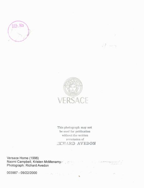 Richard Avedon : Versace Home, Naomi Campbell & Kristen McMenamy  - Asta Arte Moderna e Contemporanea e Fotografia - Associazione Nazionale - Case d'Asta italiane