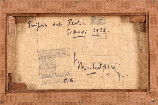 Mario Sironi : Paesaggio con casa e vele<BR>  - Asta Arte Moderna e Contemporanea e Fotografia - Associazione Nazionale - Case d'Asta italiane