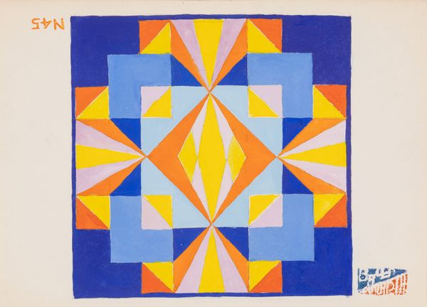 Giacomo Balla : Motivo rispecchiato giallo su bluette  - Asta Arte Moderna e Contemporanea e Fotografia - Associazione Nazionale - Case d'Asta italiane