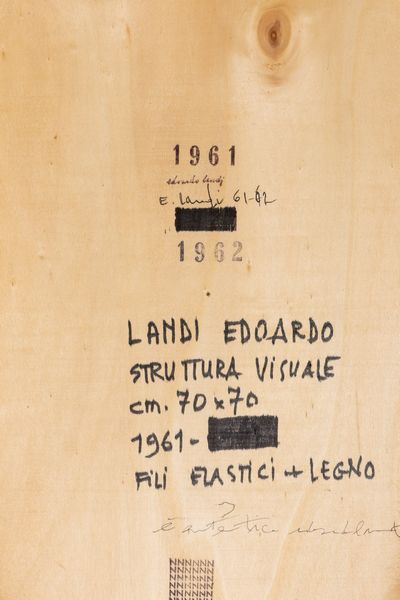 EDOARDO LANDI : Struttura visuale  - Asta Arte Moderna e Contemporanea e Fotografia - Associazione Nazionale - Case d'Asta italiane
