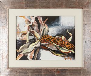 Renato Guttuso : Pannocchia  - Asta Arte Moderna e Contemporanea e Fotografia - Associazione Nazionale - Case d'Asta italiane