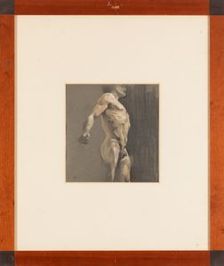 Antonio Maraini : Studio di nudo maschile di profilo  - Asta Arte Moderna e Contemporanea e Fotografia - Associazione Nazionale - Case d'Asta italiane