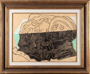 Alberto Savinio : Senza titolo (Les philosophes)  - Asta Arte Moderna e Contemporanea e Fotografia - Associazione Nazionale - Case d'Asta italiane