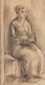 Carlo Carrà - Donna seduta