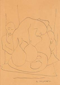 Felice Casorati - Senza titolo (Figure)